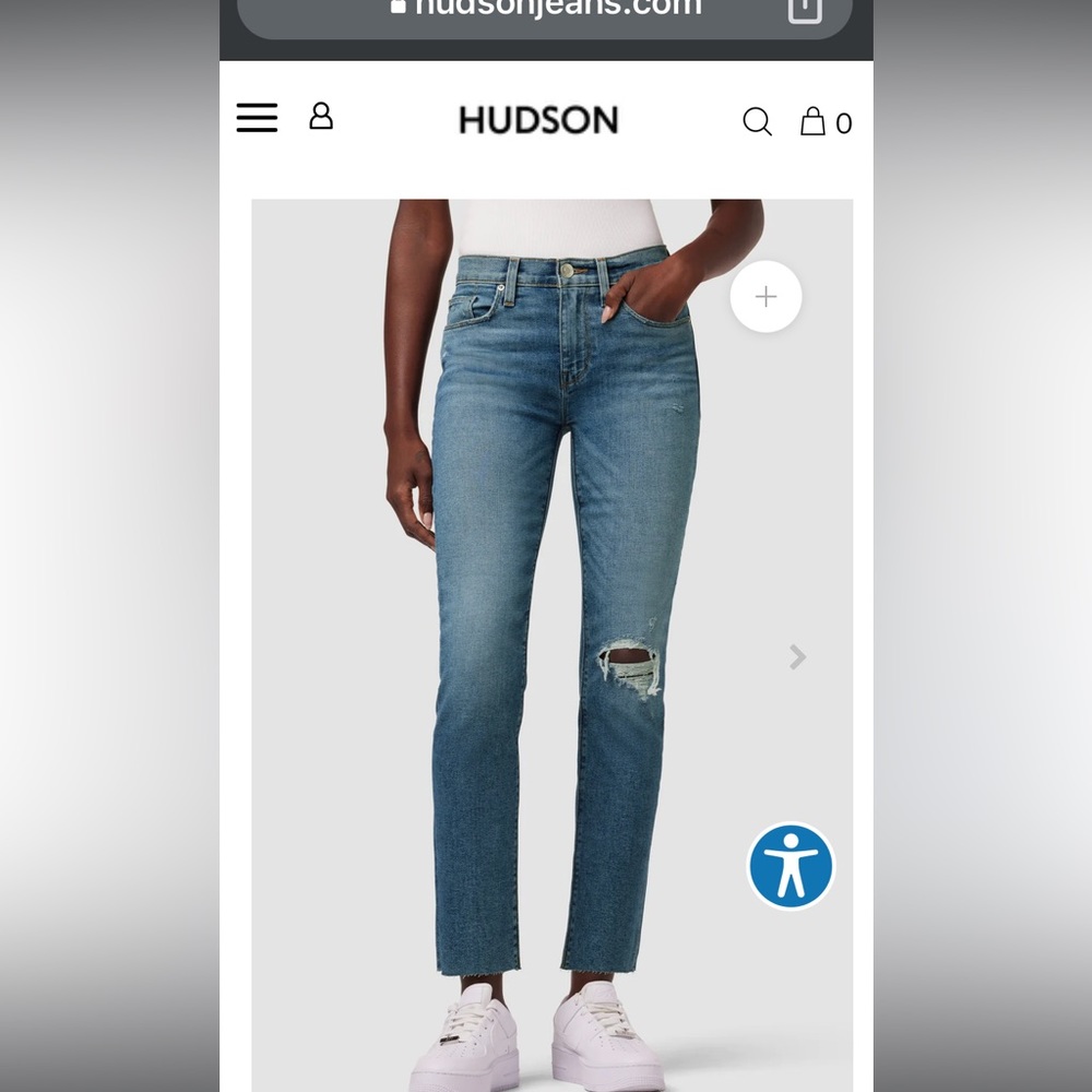 Brand New Hudson Nico Straight Leg Ankle Jean-High Rise